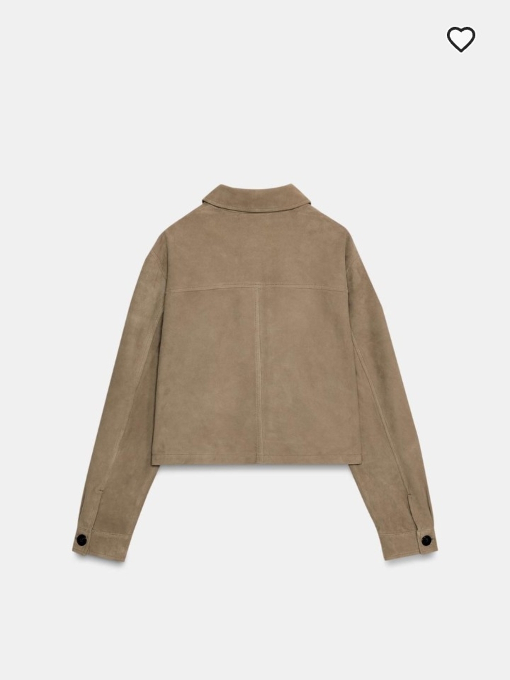 Zara Tan 100% Leather Cropped Button-Front Jacket - Picture 7 of 10